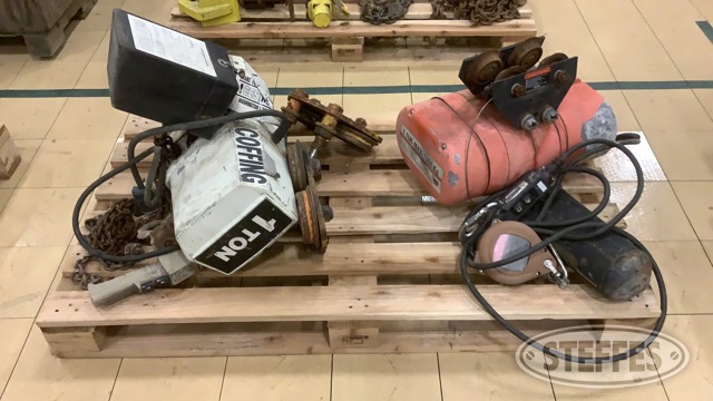 Pallet of (2) Electric Trolley Hoists